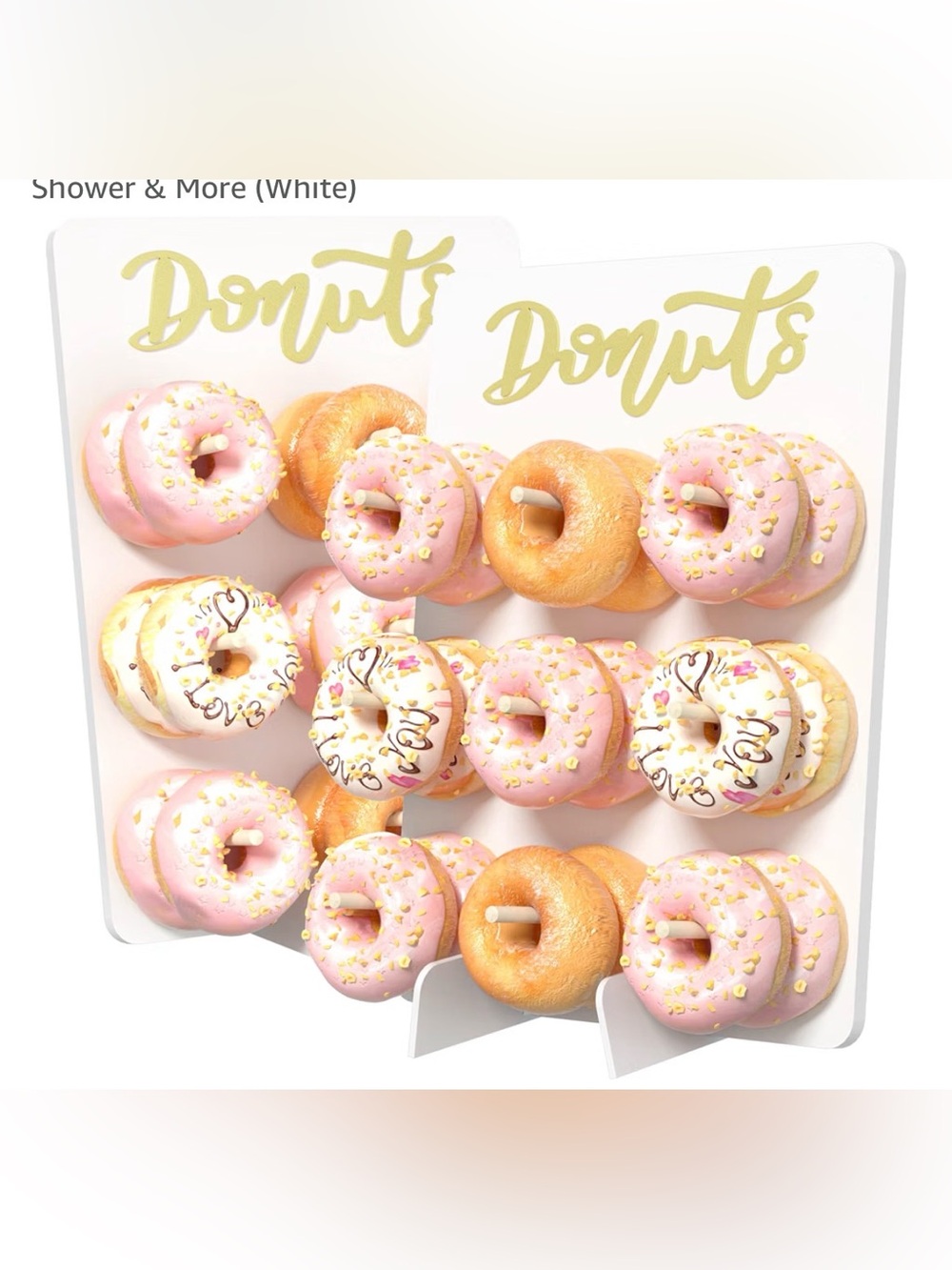Donut Wall Stand with Pink & Gold Donut Display